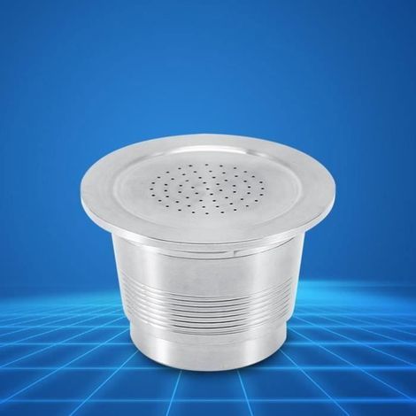 Capsule de café réutilisable en acier inoxydable pour machine Nespresso - Matière: Inox - Forme: Cylindrique (1/3)