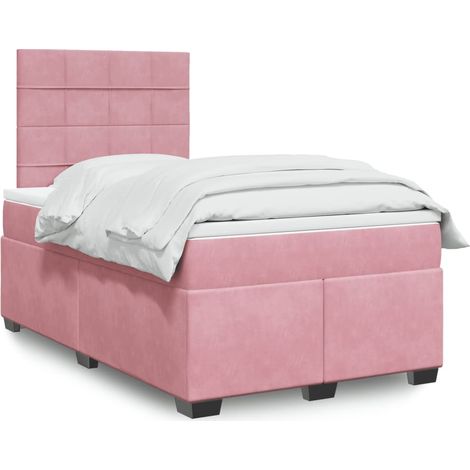 Boxspringbett mit Matratze Rosa 120x200 cm Samt