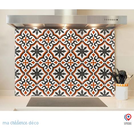 Fond de hotte : Carrelage classique rouge - Alu composite - 70 cm - 60 cm (1/5)