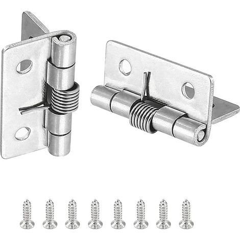 2 pièces charnières à ressort à ouverture fermeture automatique(5cm), charnières de porte à ressort en acier inoxydable 304, charnières à fermeture automatique pour portes invisibles (1/4)