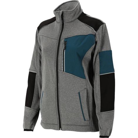 Sweat-shirt femme gris-noir-turquoise, taille XL, CE, Lahti