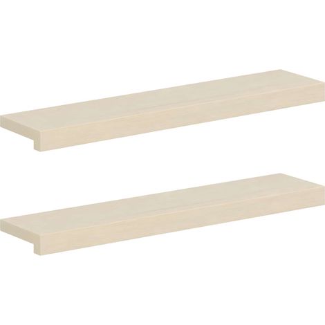 Window Sills 2 pcs White 70 x 15 x 2 cm Solid Oak Wood vidaXL