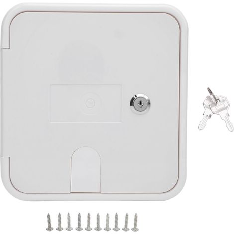 Couvercle de trappe pour cordon d'alimentation de remorque RV, compartiment de rangement pour câbles électriques, serrure de porte avec 2 clés