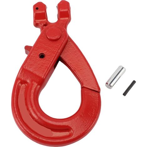 Crochet coulissant à chape 2T, roulement de charge, chaîne de sécurité en acier allié G80 pour la manipulation d'équipement de transport de Port de levage d'usine (1/5)