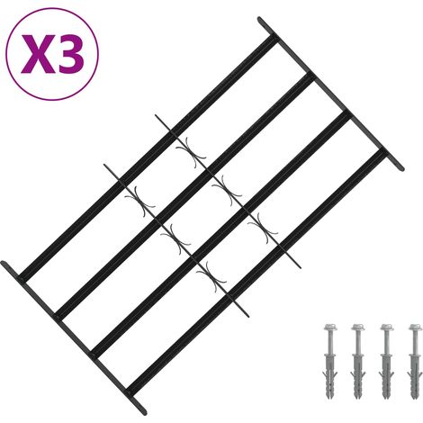 vidaXL Security Grille for Windows with 4 Crossbars 3 pcs 63-114 cm