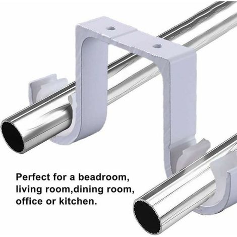 2 Support de plafond Support blanc Support de tringle rideau double Support de tringle rideau en aluminium (1/4)