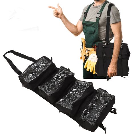 Bolsa de herramientas desmontable, negra y enrollable, fabricada en tejido Oxford 600D [Manejo cómodo] (1/5)