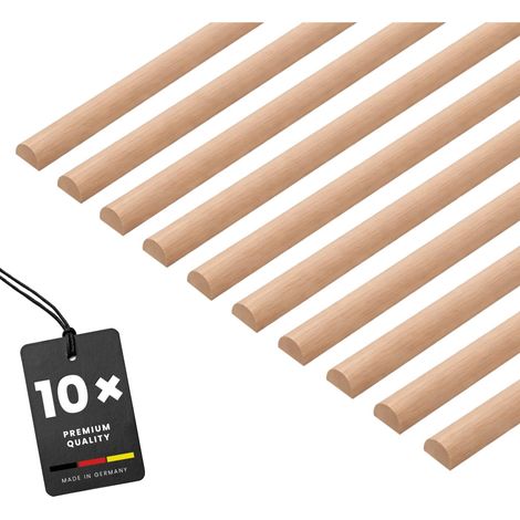 KGM 10x Halbrundstab Buche 10×20×1000 mm – Massivholz roh