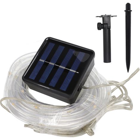 Ortviai Guirlande Lumineuse Solaire Étanche pour Extérieur – 10 m, LED Blanc Chaud, Idéale Jardin, Balcon, Décoration Noël
