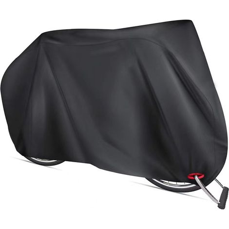 Housse de vélo, garage à vélo avec œillets pour cadenas, qualité Oxford, protection imperméable contre la poussière, la pluie, la neige et les UV, 180 x 60 x 90 cm, noir (1/5)