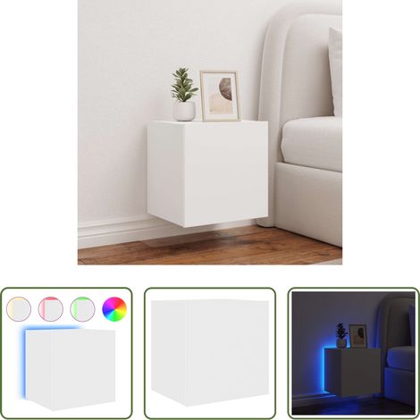 LED-Leuchten - TV-Wandschrank mit LED-Leuchten Weiß 40,5x35x40 cm (1/5)