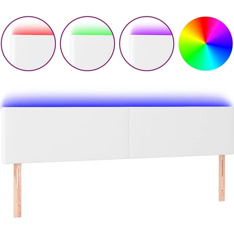 Maison Exclusive - Tête de lit à LED Blanc 160x5x78/88 cm Similicuir (1/5)