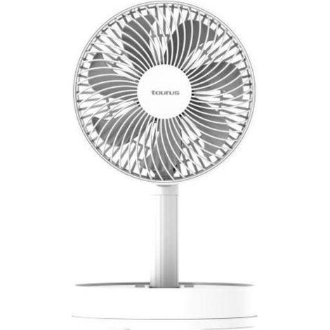 Ventilateur de table 4,9W – 4 vitesses – Minuterie 8h – Moteur BLDC silencieux – Tête inclinable pour confort optimal – Taurus