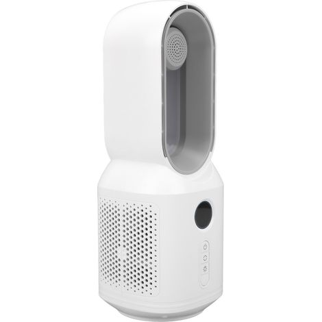 Ventilateur de bureau portable sans pales avec haut-parleur intégré, fonctionnement silencieux, 3 vitesses de ventilation réglables, lumière, connexion Bluetooth. Idéal pour la chambre, la maison, les (1/5)