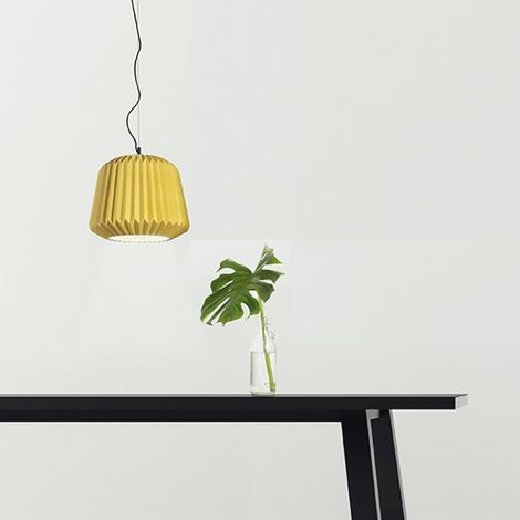Lampada a sospensione PLUMCAKE in ceramica D35 cm GIALLO (1/2)