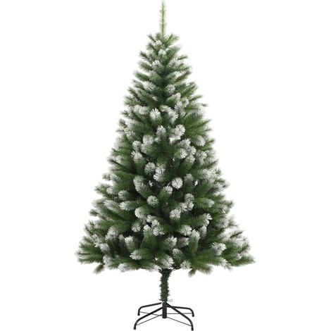 Sapin de Noël，Arbre de Noël artificiel à charnières avec neige floquée 180 cm CFW810917 (1/5)
