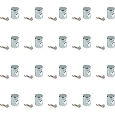 Lot de 20 boutons de meuble Panama 20mm – Zamak chromé – Vis de montage– Pour façades de tiroirs et portes d’armoire (1/5)