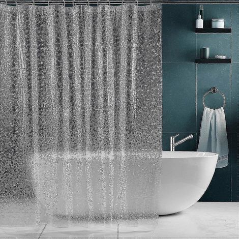 Duschvorhang, wasserdicht, antibakteriell, 180 x 200 cm, halbtransparent, für Bad und WC.