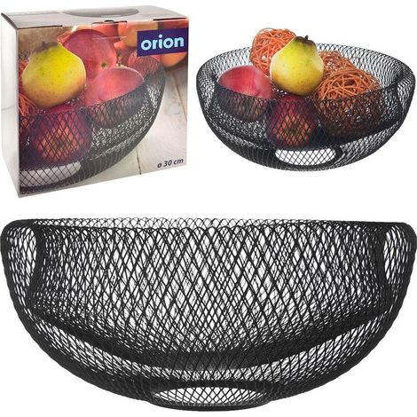 Cesta Orion negro mate 30 cm diámetro almacenamiento cocina
