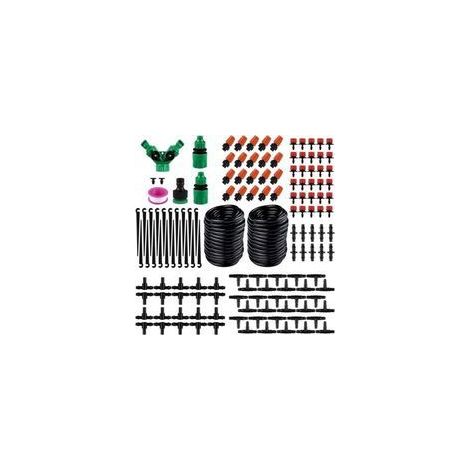 Kit d'arrosage goutte à goutte, système d'arrosage de jardin, arroseur et goutteur pour jardin, serre, parterre de fleurs, terrasse, pelouse - 30 m