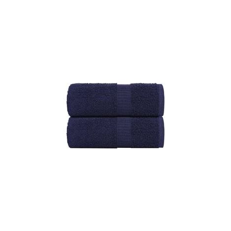Gästeservietten, 2er-Set, marineblau, 30 x 50 cm, 360 g/m² - Crezuo