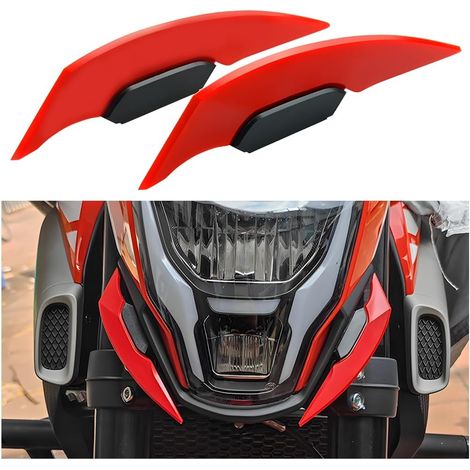 2 Pièces Pare-Chocs Avant Lèvre Spoiler Canards Kit, Ailettes Pare-Chocs Avant, Ailettes Pare-Chocs Avant Décoratives Latérales, Ailettes Pare-Chocs-Avant Carrosserie Moto(Rouge) (1/5)