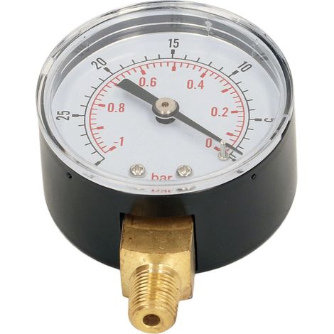 Manomètre à vide 1/8" BSPT, interface en laiton, étanchéité parfaite, pour eau et huile. (1/5)