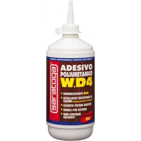 Adesivo Poliuretanico SARATOGA W.D4 per legno colla ideale per esterni - da 500 ml (1/3)