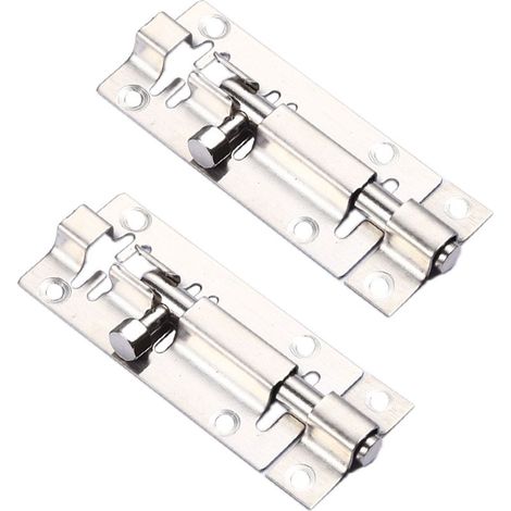 Lot de 2 verrous à pêne coulissant, verrous à pêne coulissant, verrous coulissants en acier inoxydable épais, (【304】 3 pouces) (1/5)