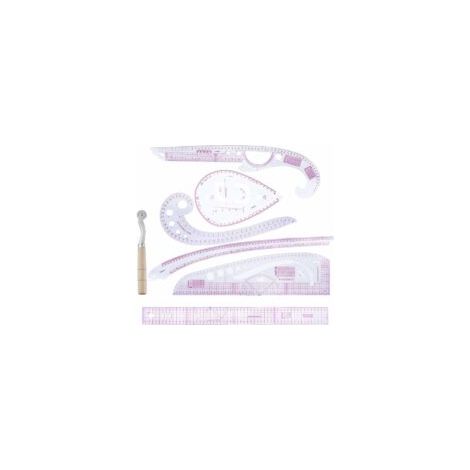 Règle de découpe, règle courbe, roulette à dessin, combinaison de règles pour patchwork, règle pour la création de patrons DIY, règle courbe, idéale pour le dessin (1/5)