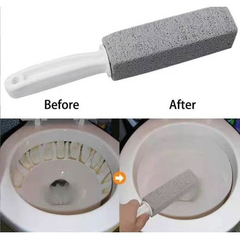 Pumice Toilet Brush Household Toilet Bowl Cleaning Limesc - Gray 3.83.823.5CM (1/4)