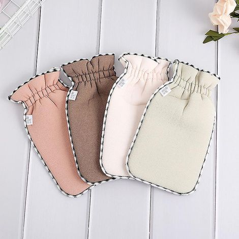 Gants de bain exfoliants double face pour le corps, la douche, le spa, le massage, l'élimination des cellules mortes, le nettoyage des pores et l'élimination de l'autobronzant (4 pièces) (1/5)