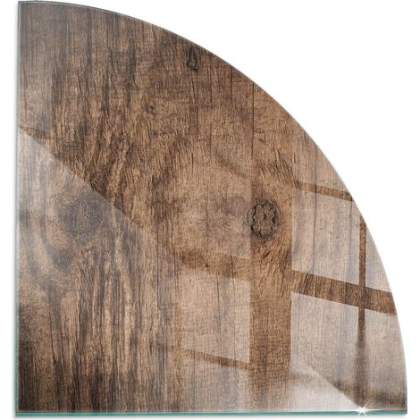 Plaque de protection de sol en verre pour cheminée ou poêle moderne anti-chaleur et étincelles Motif de bois naturel 1/4 100x100 cm (1/5)