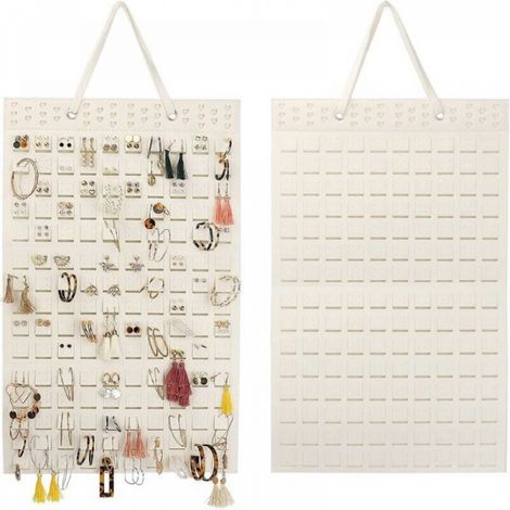 (Off-white) Porte Bijoux Mural Porte Boucle D'Oreille Presentoir Boucle D'Oreille Rangement Boucle D'Oreille Pour Broches, Colliers, Bagues, Pouvant Contenir Jusqu'À 300 Paires (1/4)