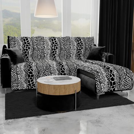 Housses de Canapé, Housse de Canapé Réversible, Housse de Fauteuil, Housse Canapé 4 Places, Protection Canapé, Bleu Marin, 100% Made in Italy (1/5)