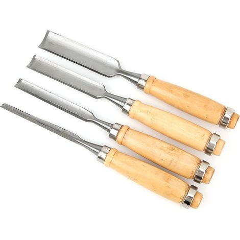 4-teiliges Set Holzbearbeitungs-Schnitzmeißel, Schreiner-Handschnitzmesser, Schreinerwerkzeuge (1/5)