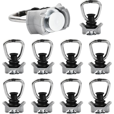 10pcs Single Stud Fitting, L-Track Fitting, Round Ring Aluminum Keeper Cargo Control, Single Fitting End Fitting End Fitting Airline Rail Fastening Rails (1/5)