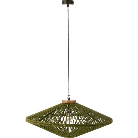 Lampe Suspension en Jute "Dollie" 77cm Vert (1/4)