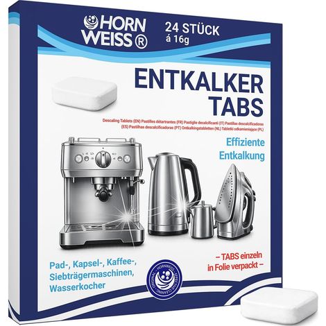 Lot de 24 pastilles détartrantes pour machines à café, machines à café, machines à expresso, machines à capsules - Compatibles avec Siemens, série EQ, Miele, Jura, Bosch, Melitta, Tassimo, Krups, etc. (1/5)