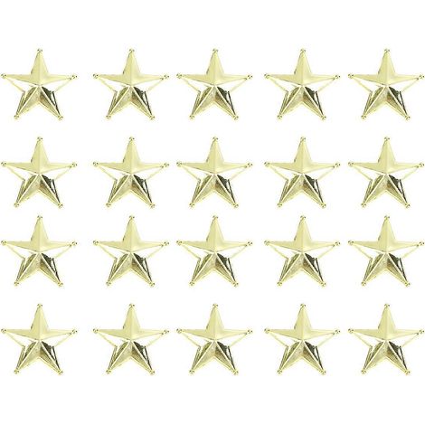 50 mini étoiles stéréoscopiques dorées de 3 cm, pentagramme décoratif pour sapin de Noël, accessoire de bricolage-2.90X2.90X1.00CM-Golden (1/2)
