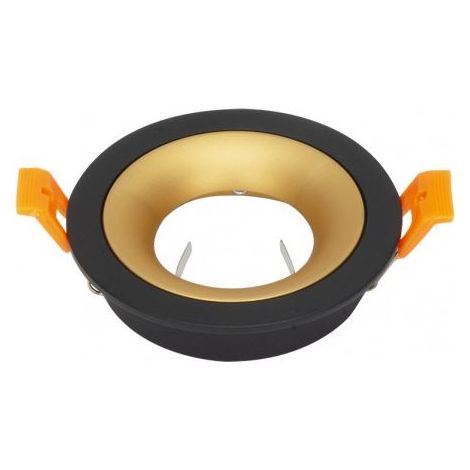 FAB 14448RE16 Encastré Anou 1xgu10 Rond Noir / or 2x9,2x9,2 Cm 8 Cut W / douille (1/2)