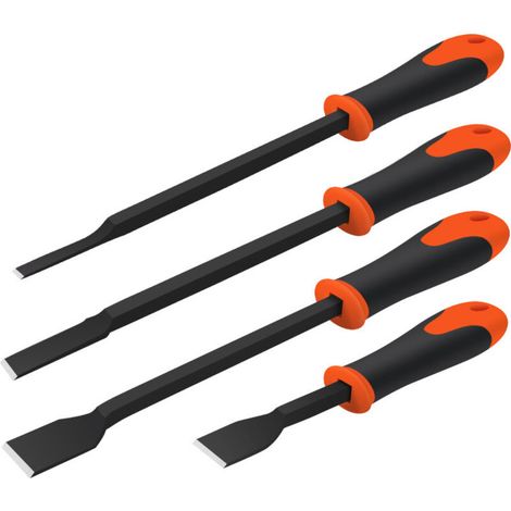 Ensemble de 4 grattoirs en acier inoxydable, outil de nettoyage à lame tranchante pour éliminer les résidus de colle, de mastic et de graisse (1/5)