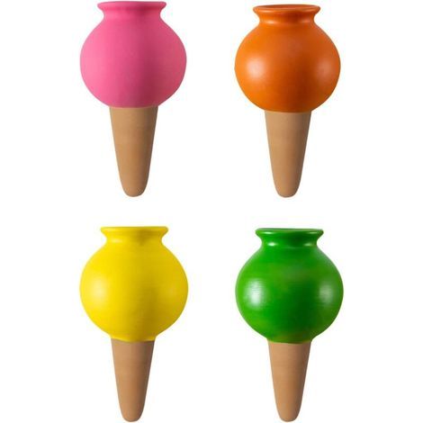4er-Pack Terrakotta-Bewässerungsstäbchen, Pflanzbewässerungsstäbe, dekorative 430-ml-Bewässerungsstäbe, automatische Tropfbewässerung für Zimmerpflanzen (2) (1/4)