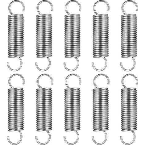 Tension Springs with Hooks, Suspension Springs, Stainless Steel Double Hook Springs, Spiral Traction Springs, Size (75x17x2mm) (1/5)