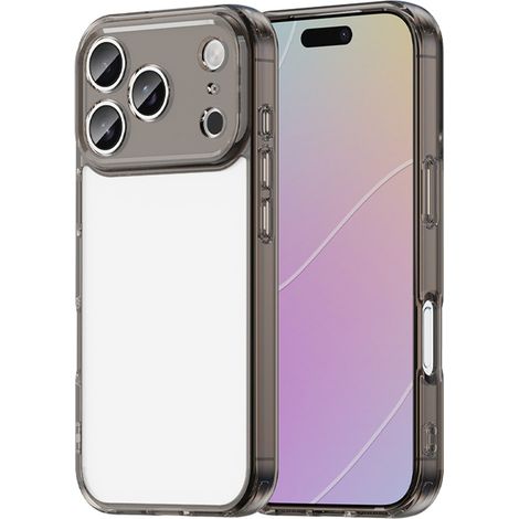 Custodia per iPhone 17 Pro, in silicone con retro rigido, colore nero fumo. (1/5)