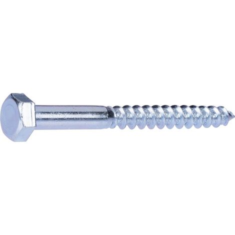 Tirefond - Fixpro - Tête hexagonale - Acier zingué - Filetage partiel - 8 x 80/48 mm - Boîte de 50 (1/4)
