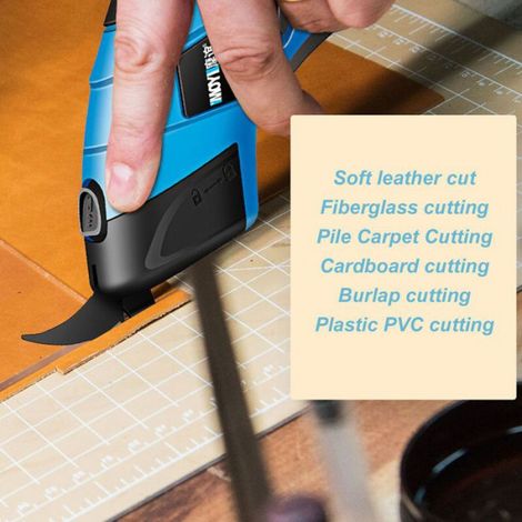 Ciseaux Électriques Coupeur sans Fil Ciseaux Universels avec 2 Lames Tranchantes Couper Carton Cuir Tapis Tapis en Plastique Plant (1/4)