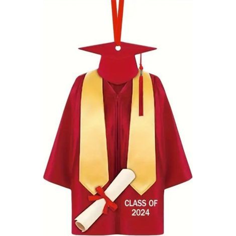 Ornement De Diplôme - Acrylique Plat Forme Robe De Cérémonie - Décoration Arbre De Noël Ou Intérieur - 1 Pièce (1/5)