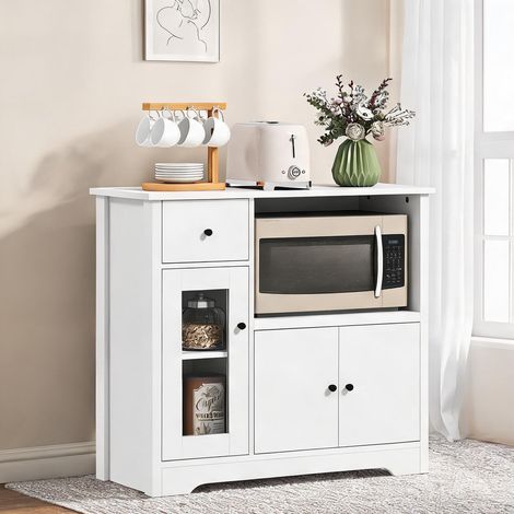 Buffet coloris blanc en panneau de particules 80 x 35 x 72,2 cm (1/5)