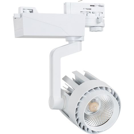 Foco Carril LED Trifásico 30W Dora (3000K - 4000K - 5000K) Blanco (1/4)